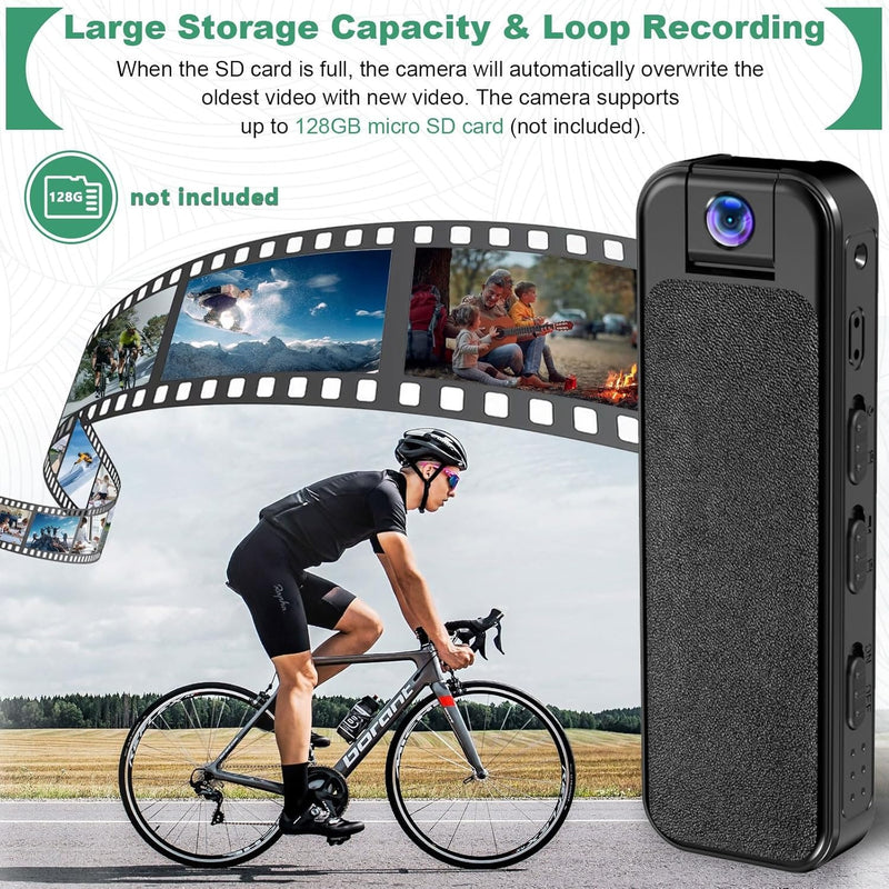 Mini Body Hidden Camera – 1080P HD Wearable Cam with 180° Lens & Night Vision