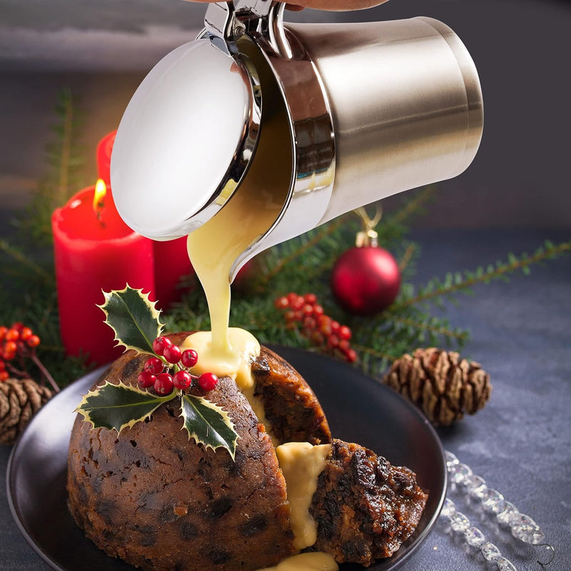 Double-Walled Insulated Gravy Boat – Stainless Steel Thermal Jug with Easy-Lift Lid