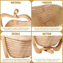 Collapsible Bamboo Fruit Bowl – Eco-Friendly Foldable Wooden Basket and Trivet