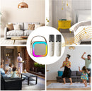 Portable Karaoke Machine – Bluetooth Speaker with 2 Wireless Mics & LED Lights