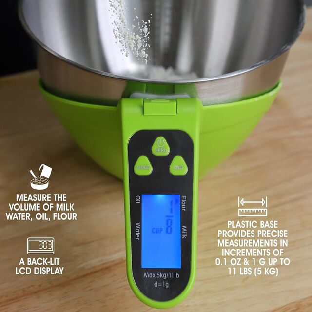 Digital Kitchen Scale with Measuring Cup – 1g Precision