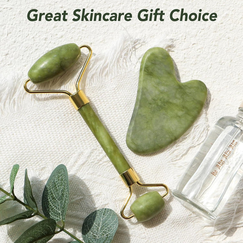 Jade Gua Sha Roller – Cooling & Firming Facial Massage Tool
