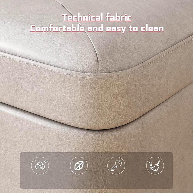 Square Button-Tufted Storage Ottoman – PU Upholstered Footstool Flip-Top Pouffe