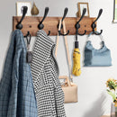 Wall-Mounted Wooden Coat Rack – Solid Pine Wood with 5 Triple Hooks