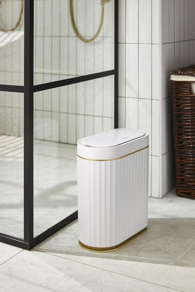 Smart Bathroom Trash Bin – Waterproof 7L Slim Motion Sensor Bin with Automatic Lid