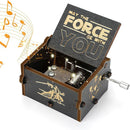 Star Wars Wooden Music Box – Hand-Crank Vintage Laser-Engraved Musical Box