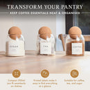 Set of 3 Glass Coffee Tea & Sugar Canisters – 500ml Jars with Elegant Cork Ball Lids