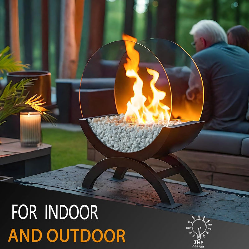 Compact Bio Ethanol Tabletop Fire Pit – Ventless Glass Fire Bowl for Indoor & Outdoor Use