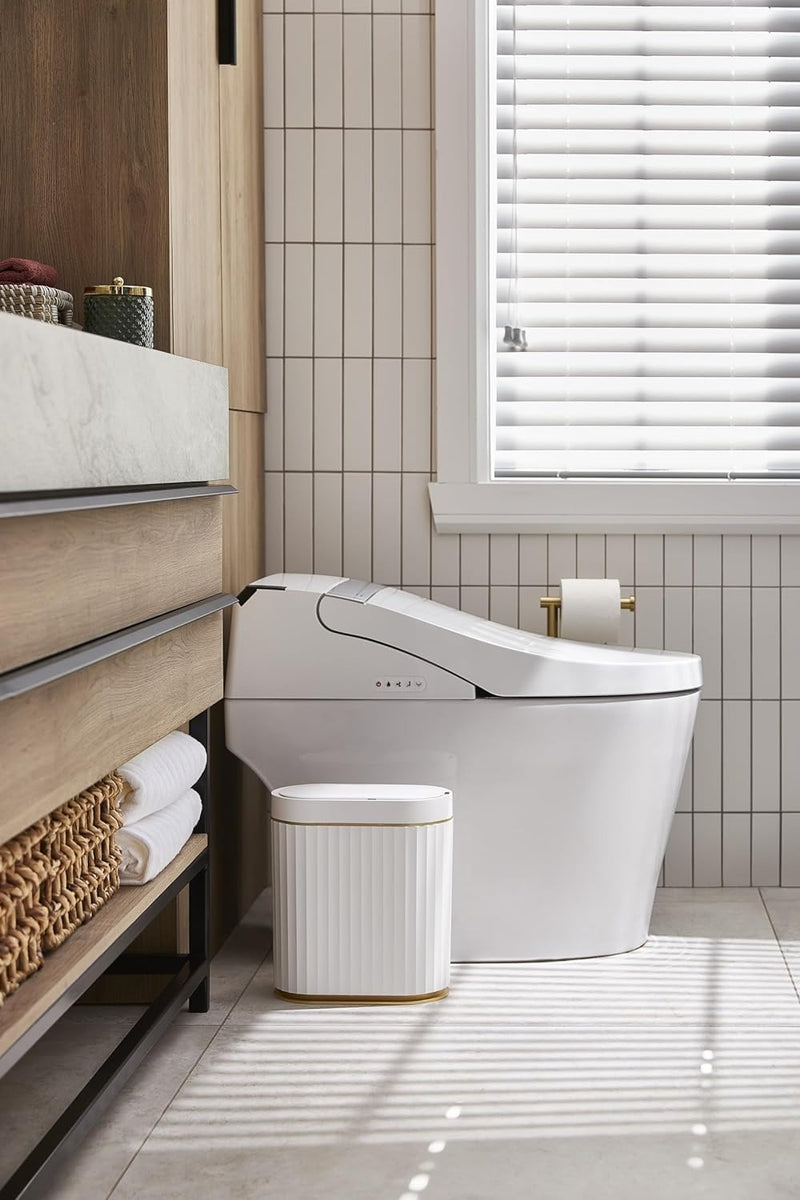 Smart Bathroom Trash Bin – Waterproof 7L Slim Motion Sensor Bin with Automatic Lid