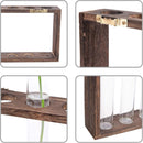 Wall-Mounted Glass Planter – Test Tube Vase with Wooden Stand for Hydroponic Plants