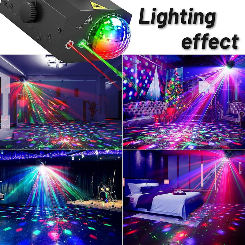 2-in-1 Laser Disco Light – Sound Activated Strobe with Remote Control