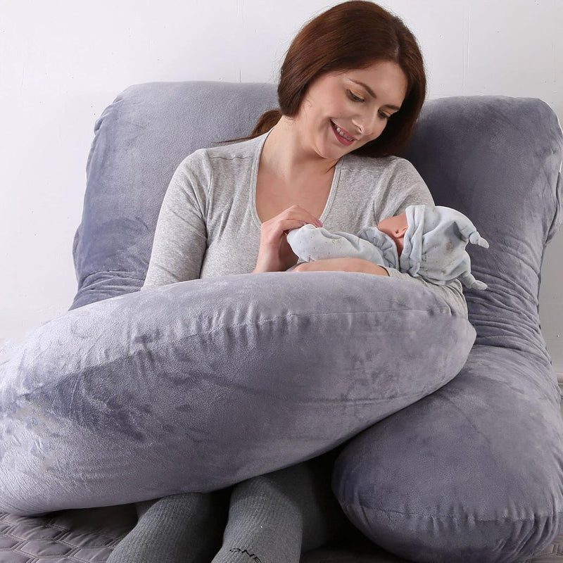U-Shaped Maternity Pillow – Full Body Pregnancy Pillow with Belly Back Hip & Leg Support