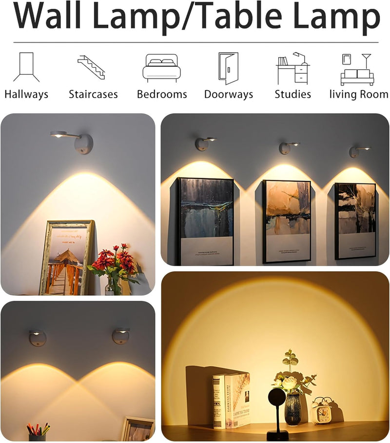 LED Wall Spotlight – 2200mAh Rechargeable Picture Light with 3 Modes & Motion Sensor