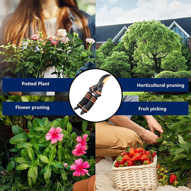 Professional Garden Secateurs – Bypass Pruning Shears for Branches Hedges & Flowers