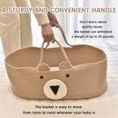 Cozy Baby Moses Basket – Portable Cotton Rope Infant Bed & Carrycot