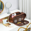 Waterproof PU Leather Toiletry Bag – Large Travel Dopp Kit and Grooming Organizer