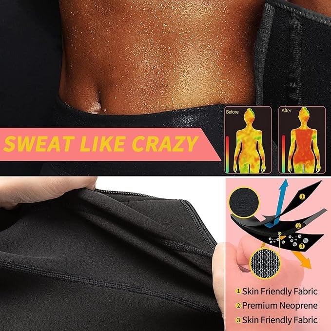 Neoprene Waist Trainer Corset – Sweat Belt for Women Workout Compression & Back Support