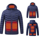 Unisex Heated Winter Jacket – 9 Heating Zones Lightweight Quilted Coat with Hood