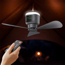 Portable Ceiling Fan with Light 18" – 12000mAh Battery & Remote for Camping Gazebo Patio
