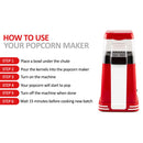 1200 Watts Electric Popcorn Machine – Retro Style with Measuring Cup & Removable Lid