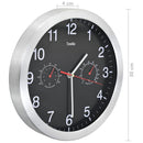 Black Wall Clock with Hygrometer & Thermometer – Quartz Silent Indoor Décor