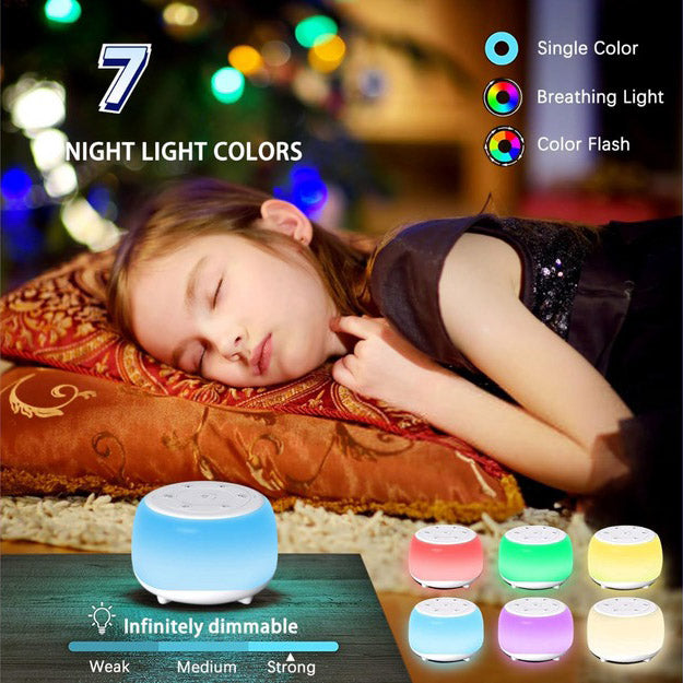 White Noise Machine with 34 Sounds & 7-Color Light – Portable Sleep Aid