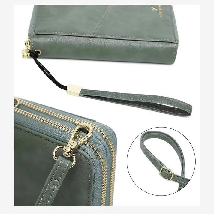RFID-Blocking Passport Holder – Slim Travel Wallet with  Strap for Security On-the-Go