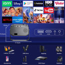 Smart WiFi Bluetooth Projector – 4K Support HDR10 Android 13 Auto Keystone & Focus