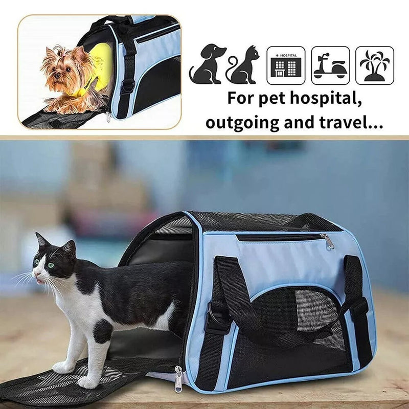 Foldable Pet Carrier – Lightweight Cat Travel Bag Comfortable & Easy Storage