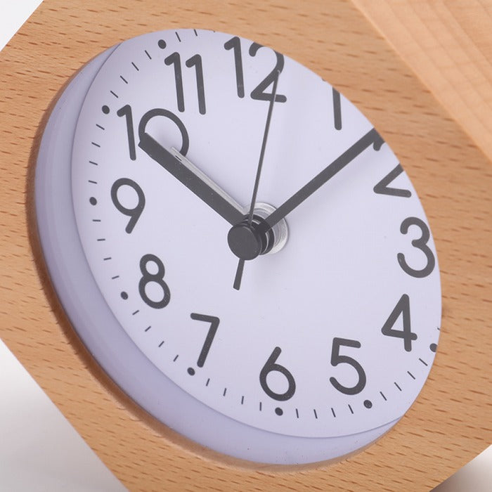 Wooden Analog Alarm Clock – Silent No-Tick Backlight Stylish Home Decor