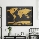 Deluxe Scratch-Off World Map – Travel Edition Adventure Poster Black and Gold
