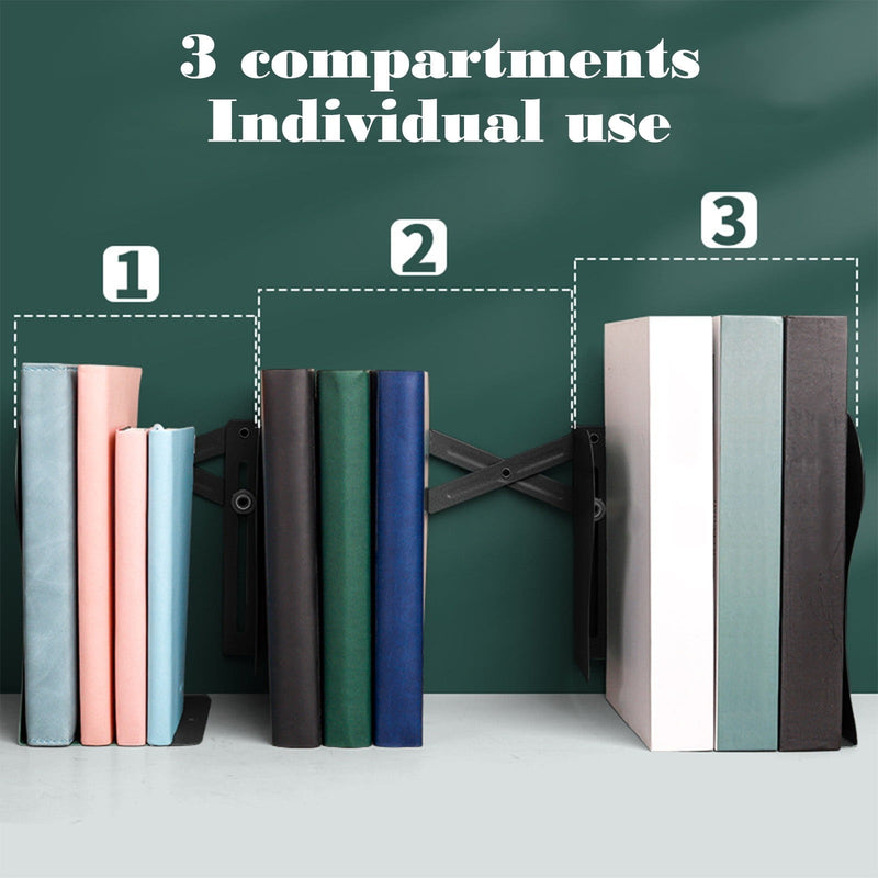 Adjustable Metal Bookshelf – Non-Slip Desk Organizer for Home or Office