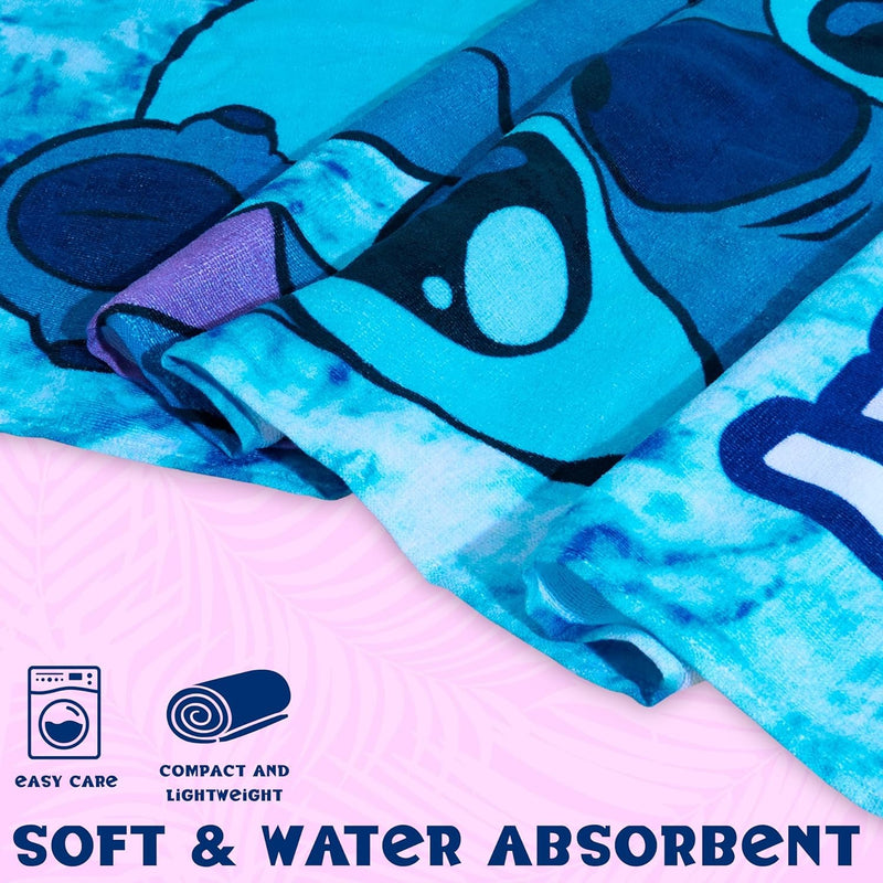 Stitch Microfiber Beach Towel – Quick-Dry Sand-Free for Kids & Adults
