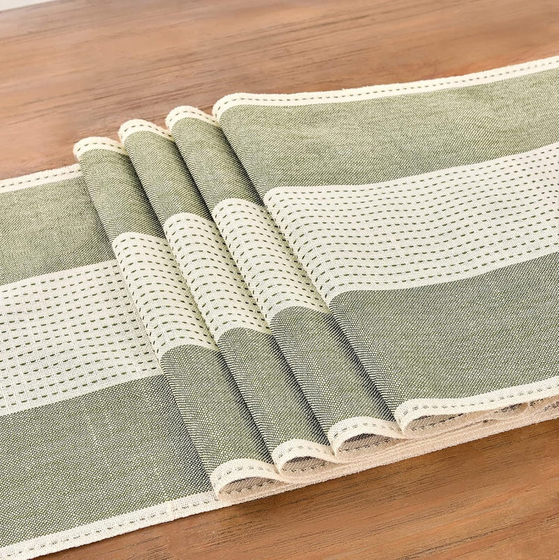 Cotton Linen Table Runner – Hand-Tassels Macrame Decor for Dining