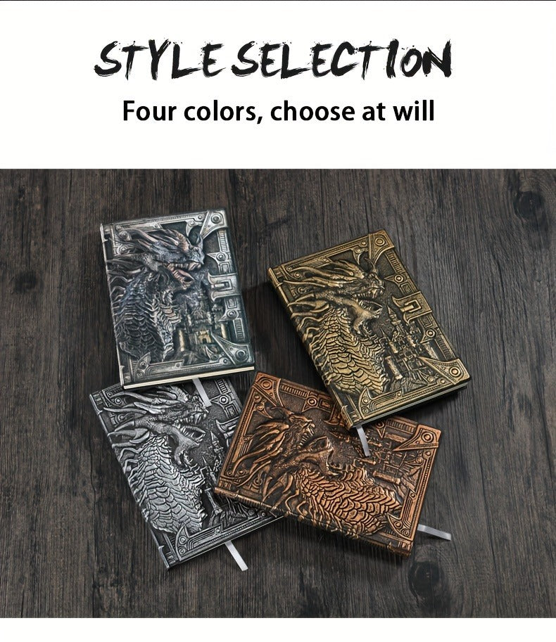 Dungeons and Dragons Journal – 400 Page Leather Notebook with 3D Dragon Design
