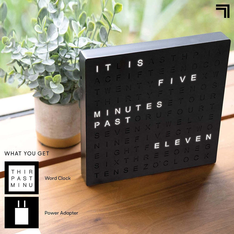 LED Word Clock – Stylish Modern Plug In Desk/Wall Clock