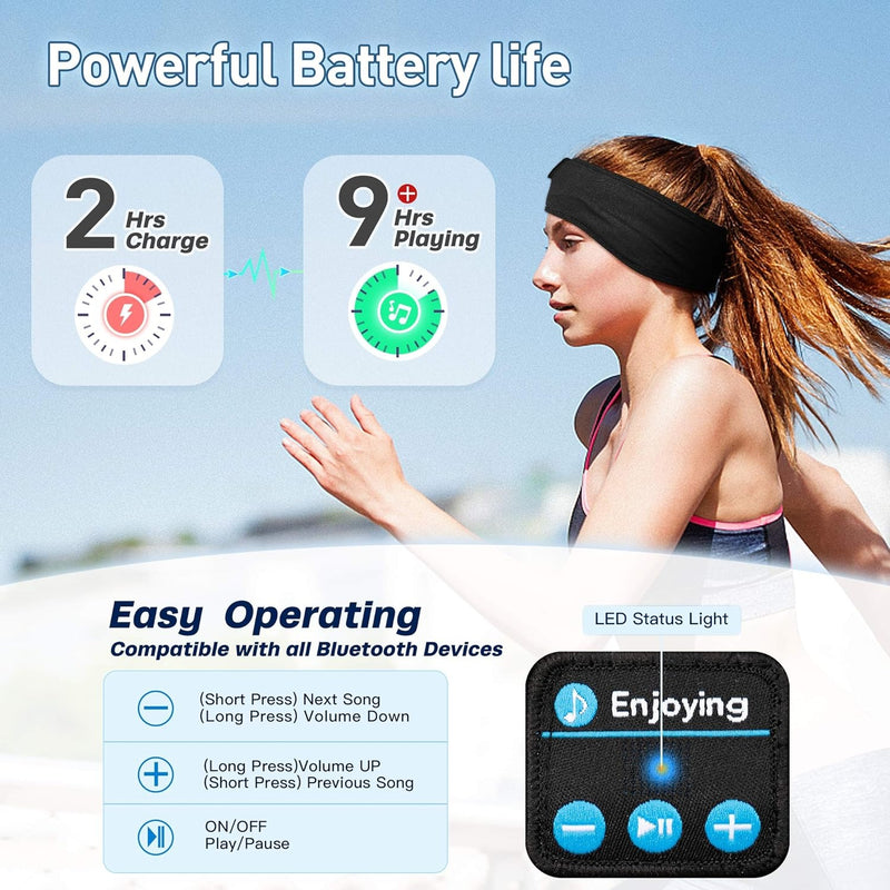 Wireless Bluetooth Sleep Headband – Ultra-Soft Headset with Built-In HD Stereo Speakers