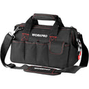 Heavy Duty Wide Mouth Tool Bag – Waterproof Multi-Compartment with Adjustable Shoulder Strap