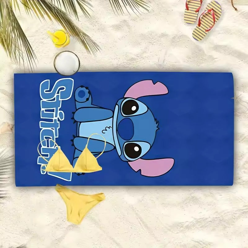 Stitch Microfiber Beach Towel – Quick-Dry Sand-Free for Kids & Adults