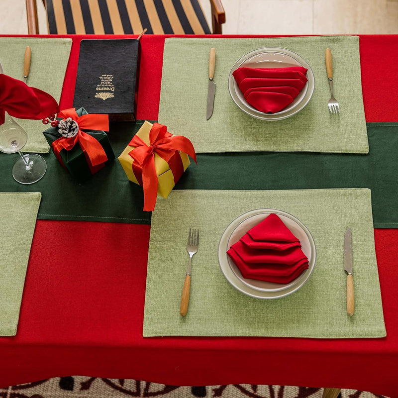 Set of 4 Woven Placemats – Heat-Resistant Cloth Table Mats for Dining & Kitchen