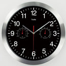 Black Wall Clock with Hygrometer & Thermometer – Quartz Silent Indoor Décor