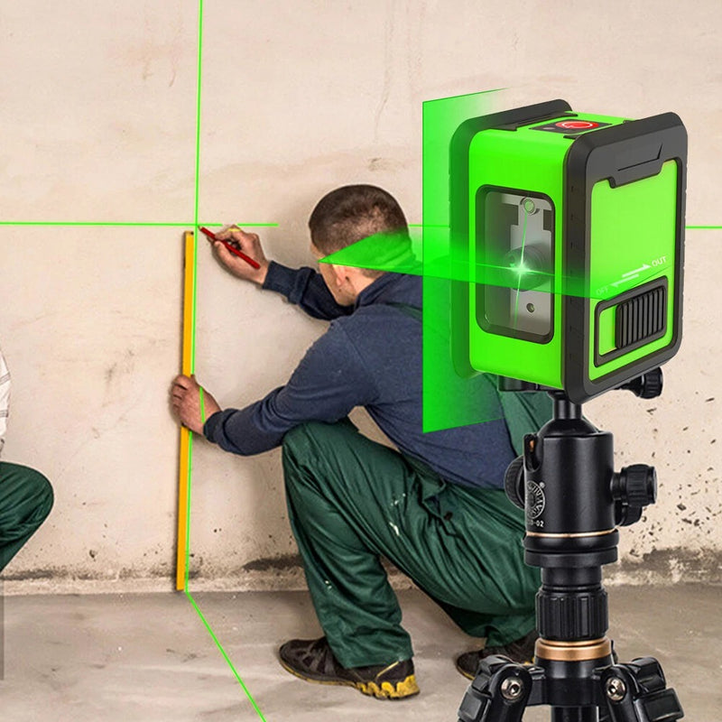 Mini 2 Line Infrared Laser Level – Portable Green 2-Line High-Precision Water & Alignment Meter