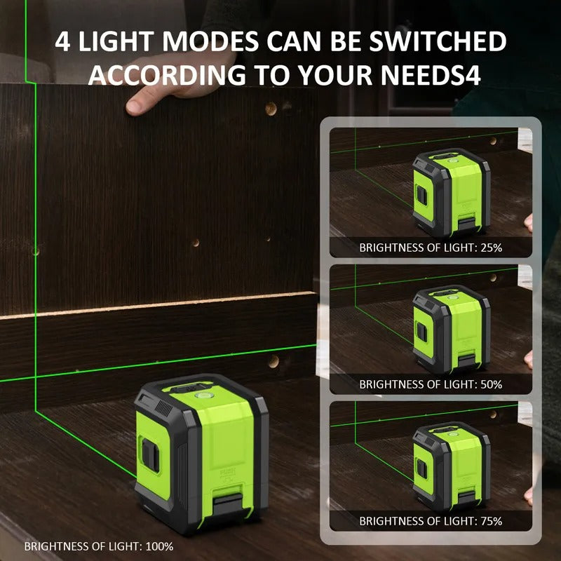 Mini 2 Line Infrared Laser Level – Portable Green 2-Line High-Precision Water & Alignment Meter