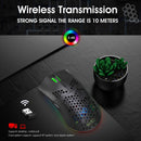 Ultralight Wireless Gaming Mouse – 2.4G Honeycomb RGB Mouse with 6 Programmable Buttons & Adjustable DPI