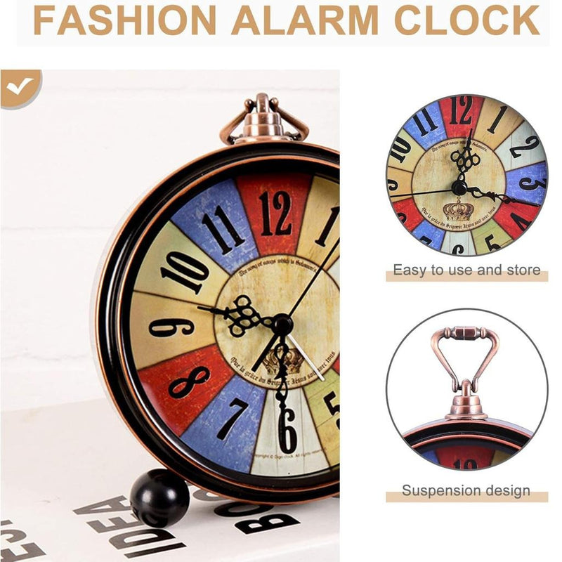 Classic European Design Clock – Silent Non-Ticking Quartz Desk Clock