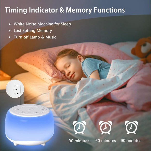 White Noise Machine with 34 Sounds & 7-Color Light – Portable Sleep Aid