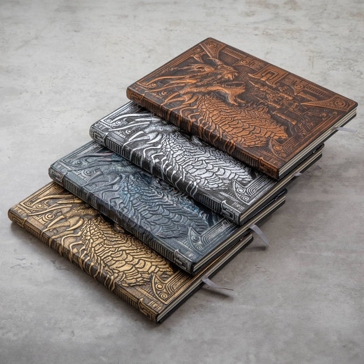 Dungeons and Dragons Journal – 400 Page Leather Notebook with 3D Dragon Design