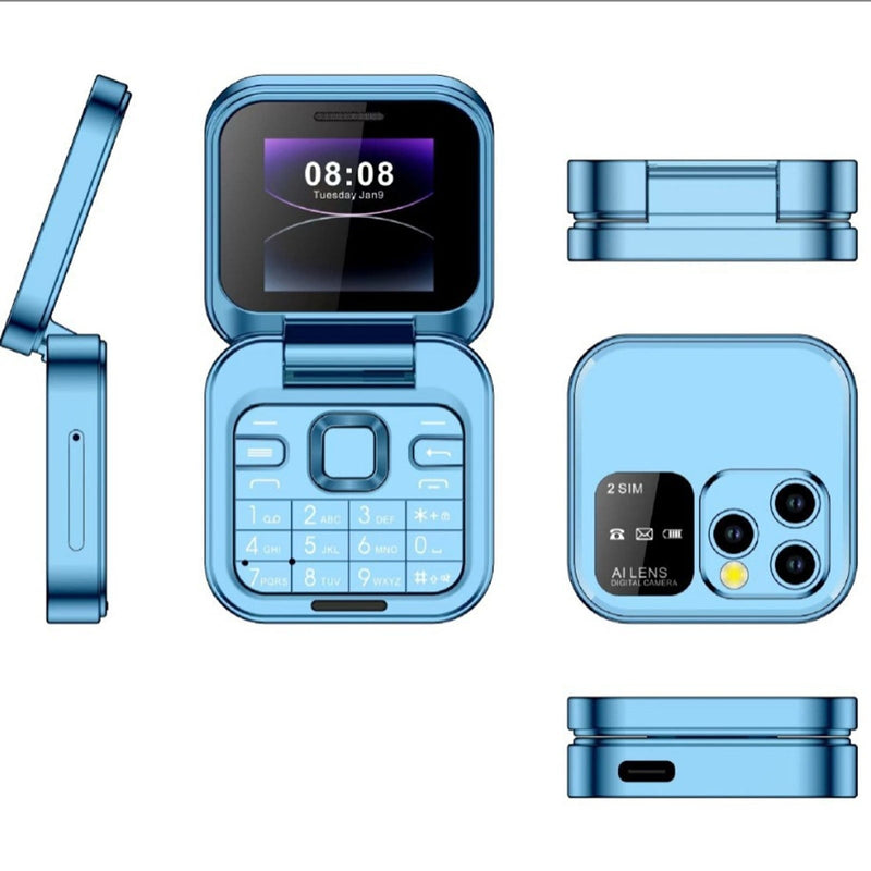 Unlocked Dual SIM Flip Phone – Compact Mobile with Easy-to-Read Display Perfect for Seniors
