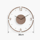 Nordic 14" Wooden Wall Clock – Silent Non-Ticking Modern Scandinavian Design for Home & Office Decor
