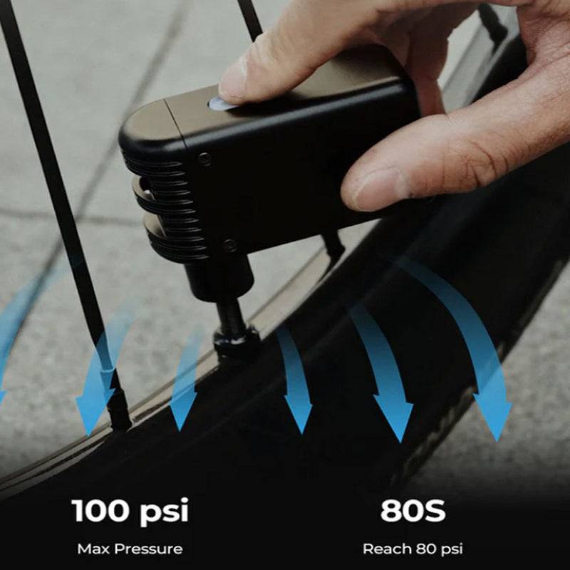Rechargeable Electric Pocket Bike Pump – Fits Presta & Schrader Valves